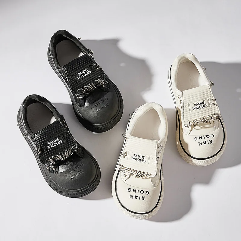 Punk rivet platform sneakers shoes 2025 new leisure canvas white platform vulcanized sneakers