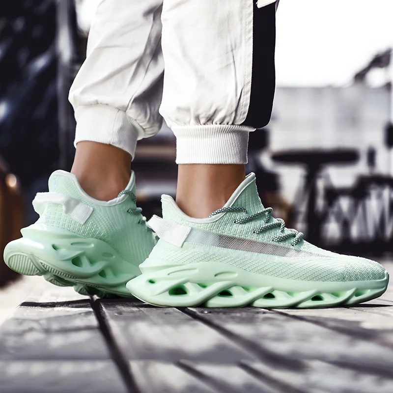Fashion Green Summer Blade Running Shoes Men Sports Shoes Trainers Outdoor Size 46 Breathable Platform Women Sneakers Zapatillas