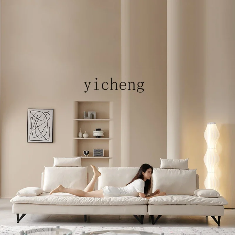 

Technology Fabric Super Deep Sitting Wide Straight Row Sofa Minimalist Small Apartment without Armrest