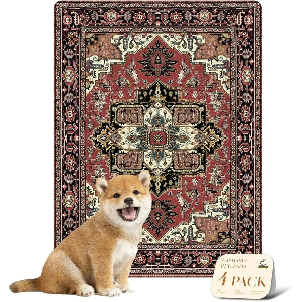 

Собаки, стильные, нескользящие и герметичные подушечки для мочи. Многоразовые подушечки для горшка для собак для ящиков и полов. (Коричневый/Geo, 18 дюймов x 24 дюйма)