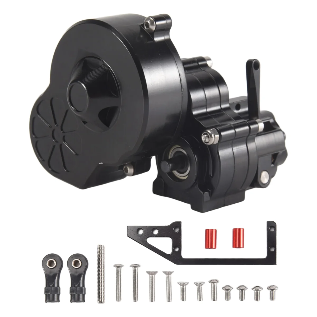 

ATP6 Metal Complete Transmission Box with Dig Gear 1 Speed for 1/10 RC Crawler Car Axial SCX10 AX10 Wraith,Black