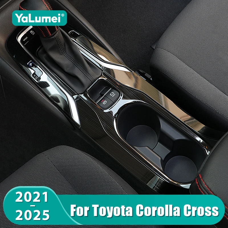 Für Toyota Corolla Kreuz XG10 2021 2022 2023 2024 2025 Auto Zentrale Konsole Getriebe Shift Panel Abdeckung Wasser Tasse rahmen Zubehör