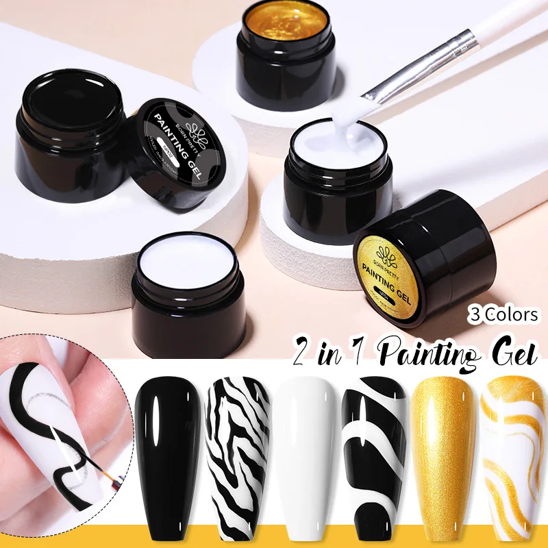 BORN PRETTY 5 en 1 pegamento Gel de refuerzo sin toallitas capa superior manicura UV LED remojo barniz de Gel de uñas diseño cromado 3D
