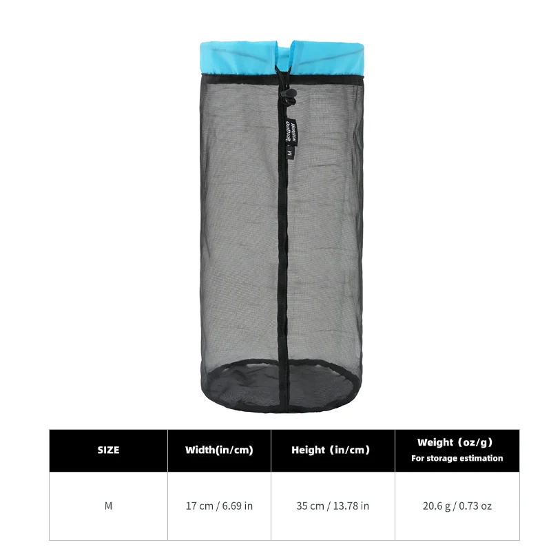 [HODR] Mesh Bags Lichtgewicht Mesh Stuff Sack Opbergzakken met trekkoord Compressiezakjes voor kamperen, wandelen, wasgoed en boodschappen