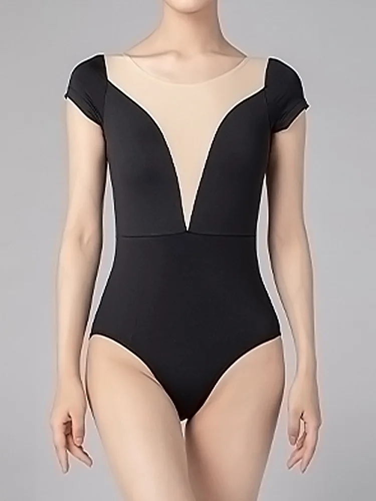 

Женский балетный танцевальный костюм для взрослых по индивидуальному заказу, детский танцевальный балетный комбинезон с v-образным вырезом, гимнастический купальник, балетная пачка