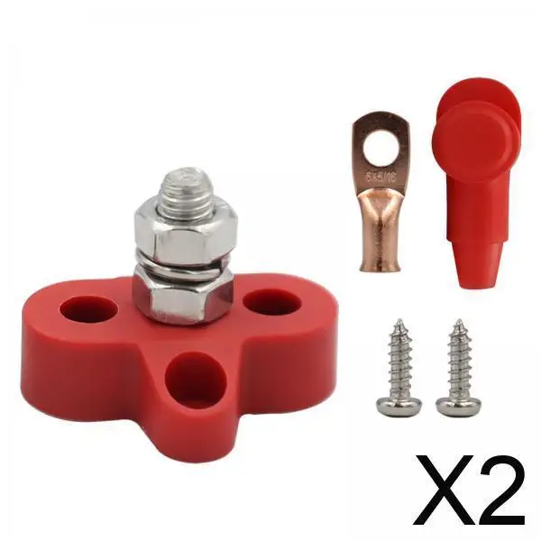 

Power and Ground Junction Block Insulated Terminal Stud Kit Heavy Duty Distribution for Car Motorcycle Ships