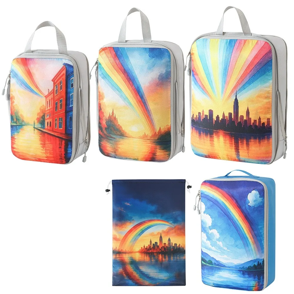 

Large Capacity Travel Storage Bag Washable Foldable Printed Travel Organizer Space Saving Waterproof Compression Packing Cube