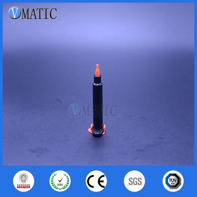 Free Shipping Plastic 3cc/ 3ml Black UV Luer Lock Pneumatic Syringe Barrel With Piston, Stopper & End Cover