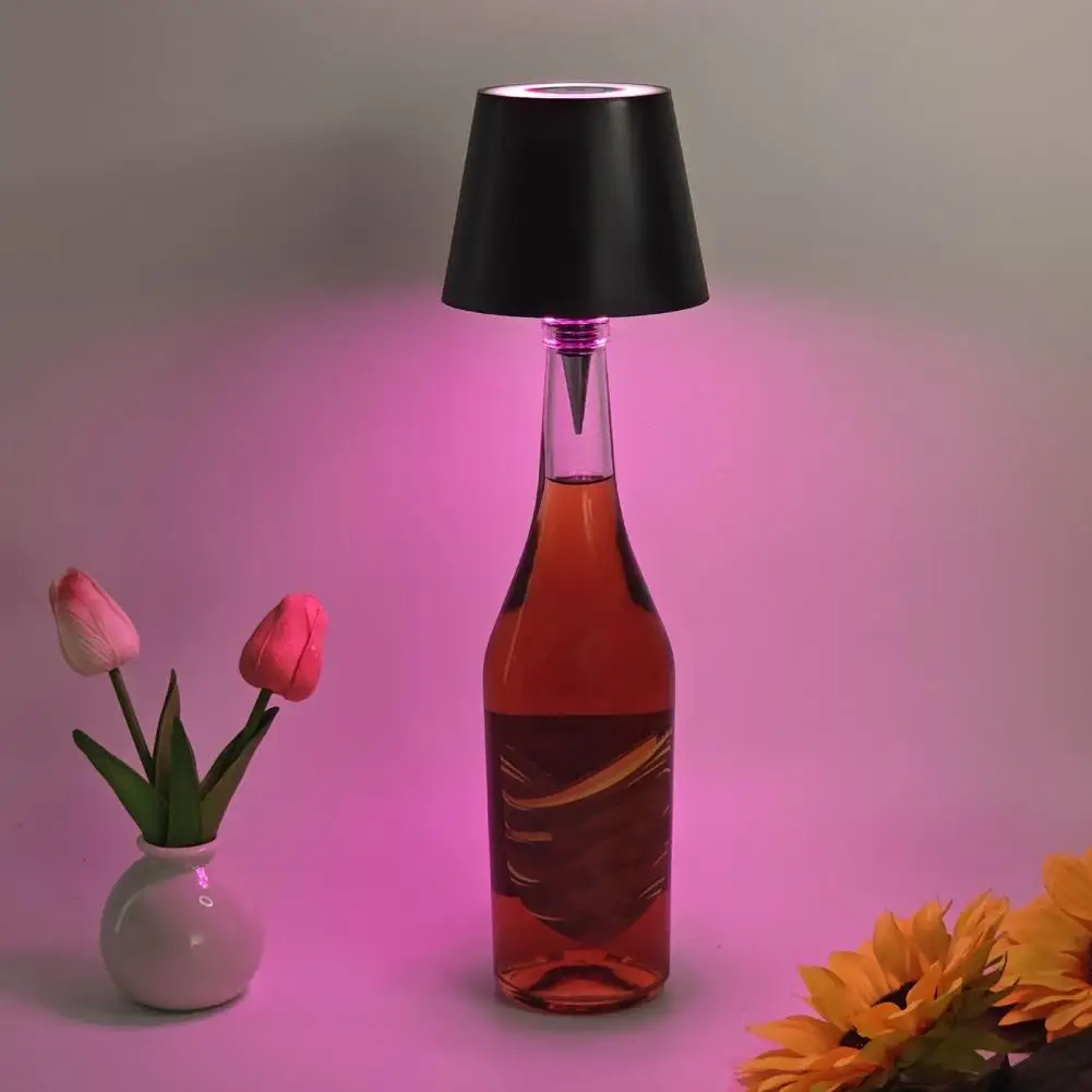 Decorative Bottle Light Rechargeable Rgb Wireless Bottle Lamp with Touch Control for Desk Decoration Portable Cordless Table