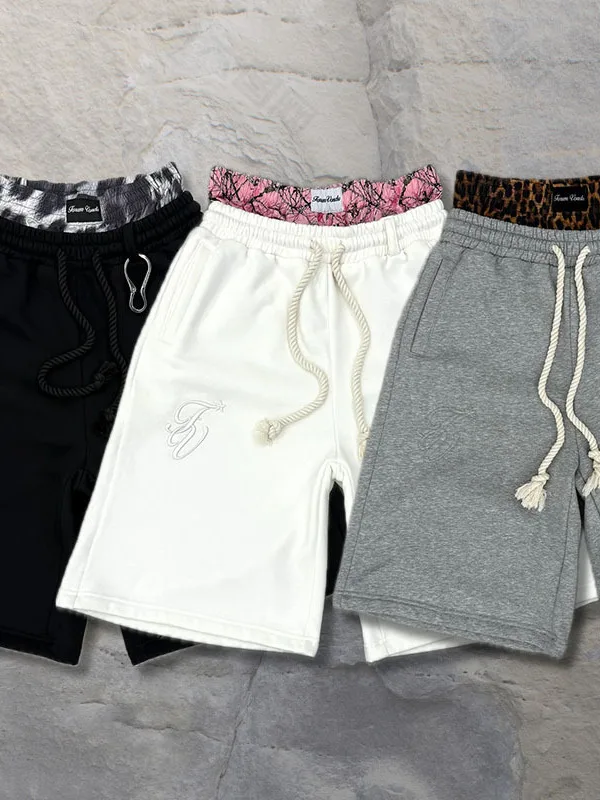 Summer High Street Hip Hop Drawstring Shorts Men's Casual Sports Pants Multiple Colors Elastic Waist Loose Versatile Shorts