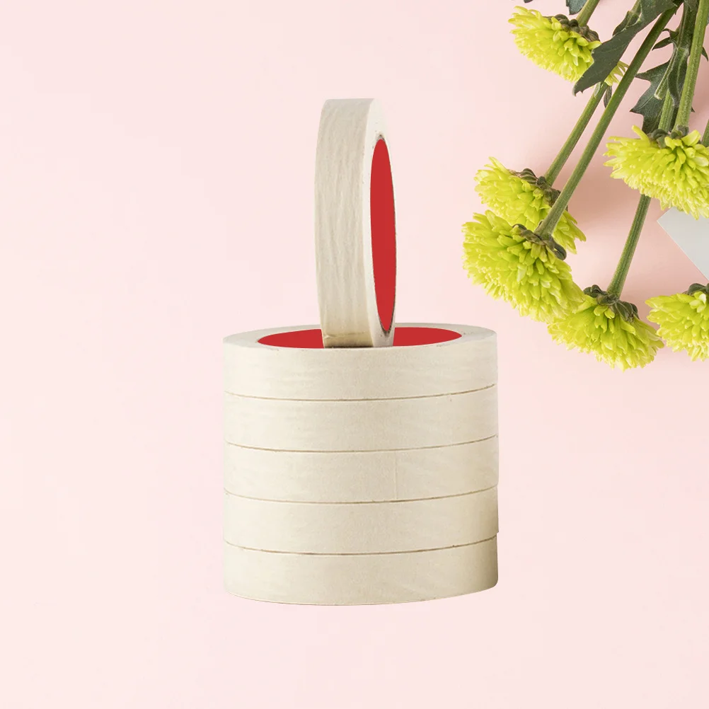 6 قطعة شريطٌ لاصق ورق لاصق للرسم رذاذ جدار ديكور الأرضية البيج خالية من البقايا مقاومة الطقس لزجة