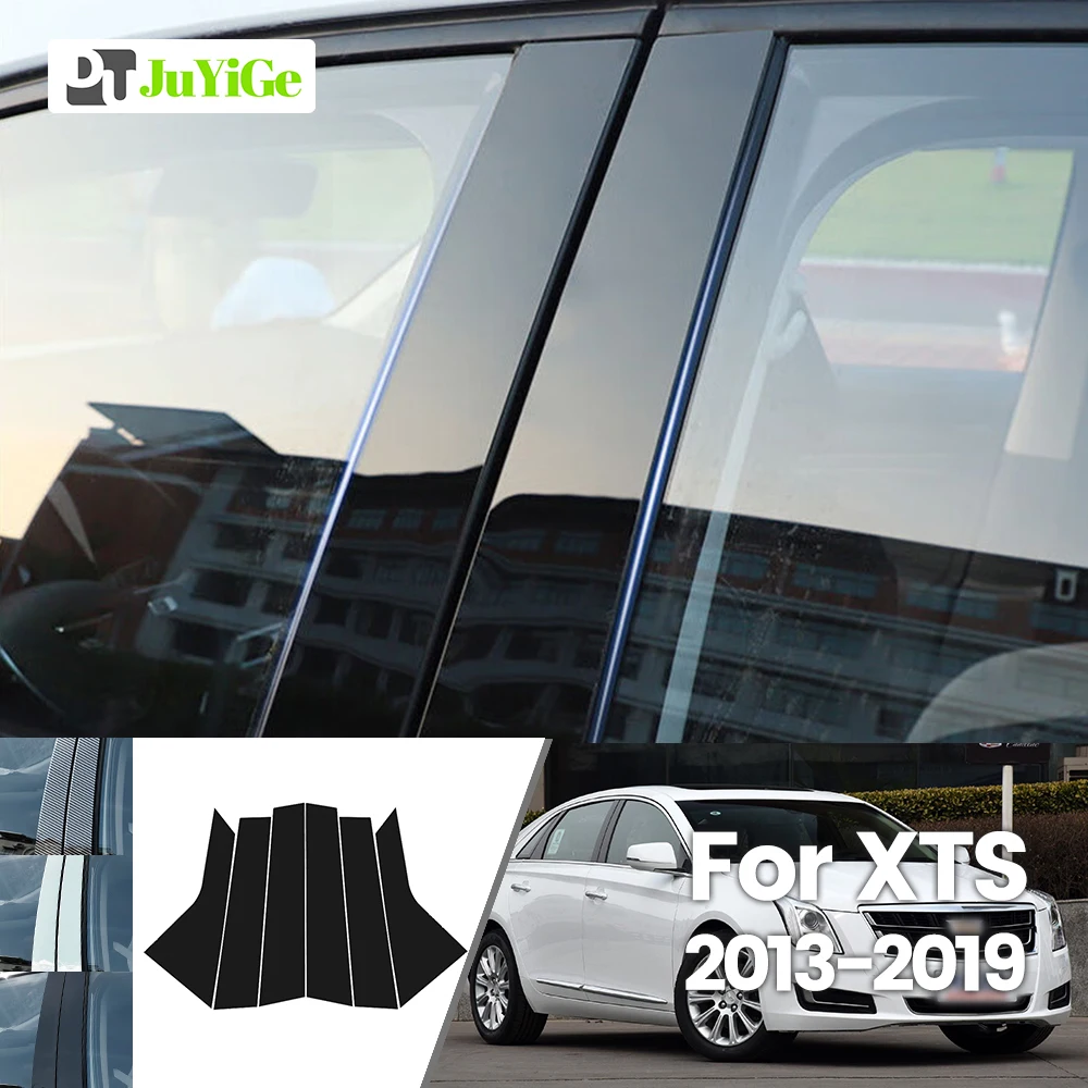 

For Cadillac XTS 2013-2019 2014 2015 2016 2017 2018 Bright Black Carbon Fibre Window Door B C Sticker