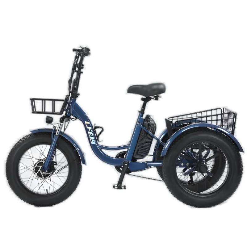 Three Wheel Adult Electric Tricycle Mini Car Cargo Vehicle 48V 500W Fat Bike Electric Bicycle For Women Man Removable Battery