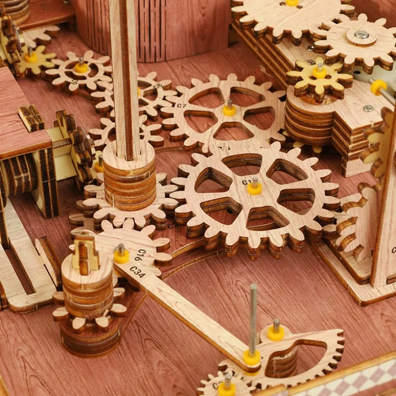 مجموعة نماذج ثلاثية الأبعاد على شكل قلعة أوروبية من OUZEY، مبنى مصغر ساحر، هدية عيد الميلاد أنيقة لديكور المنزل بنفسك #4