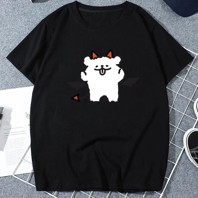 Maltese Line Puppy Women Tshirt Kawaii Cartoon Dog Man Couple Graphic T-shirt Girlfriend Boyfriend Birthday Gift Ropa Hombre