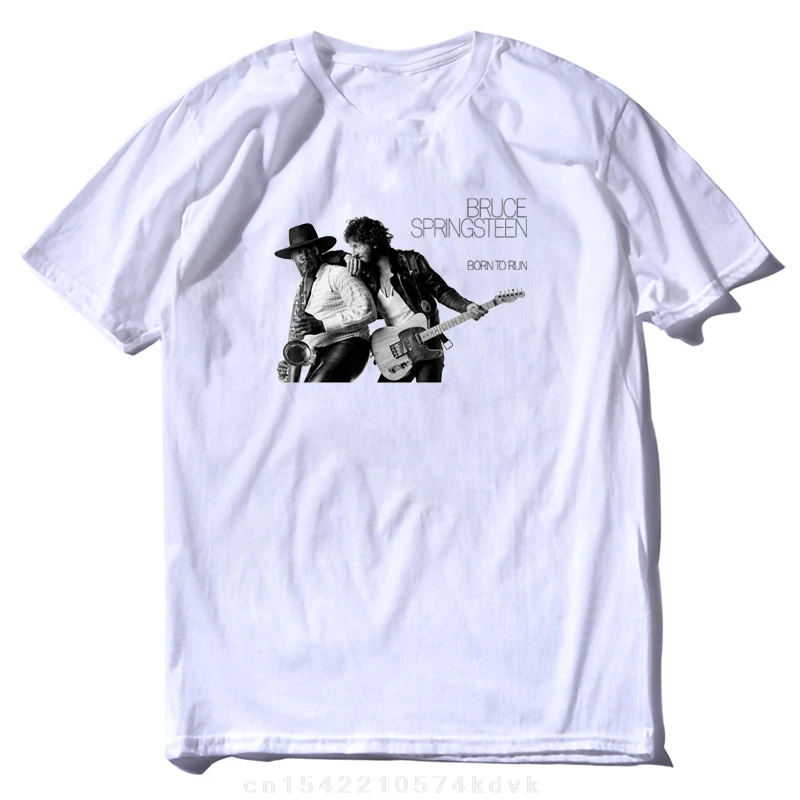 Футболка мужская с круглым вырезом, Базовая рубашка с принтом Брюса The E-Band Springsteen, одежда для улицы, весна
