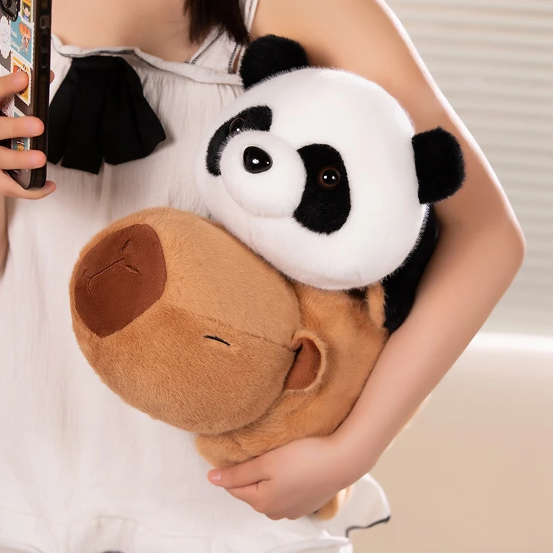 Double-Sided Flip Panda Toy Panda Transform Plush Doll 2-in-1 Capybara Flip Change Transform Panda Soft Pillow Children Gifts