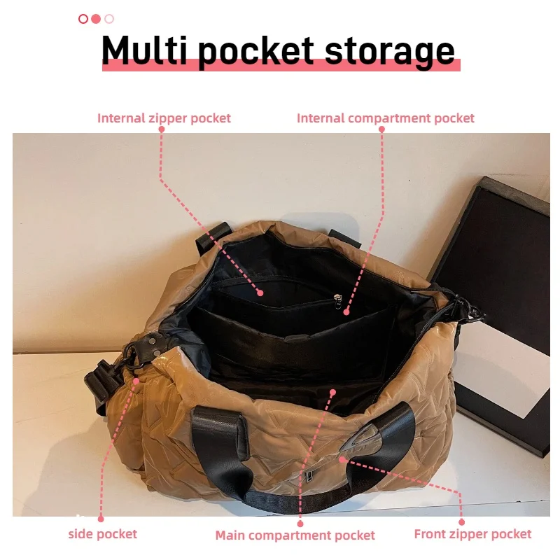 حقيبة سفر نسائية عصرية، سعة كبيرة، حقيبة يد نسائية شتوية، مناسبة لليوجا الرياضية والسفر والسفر اليومي وما إلى ذلك