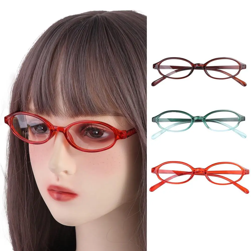 Fashion Round Frame Small Oval Frame Glasses PC Oval Flat Spectacle Glasses Y2k Korean Style Optical Myopia Glasses Men