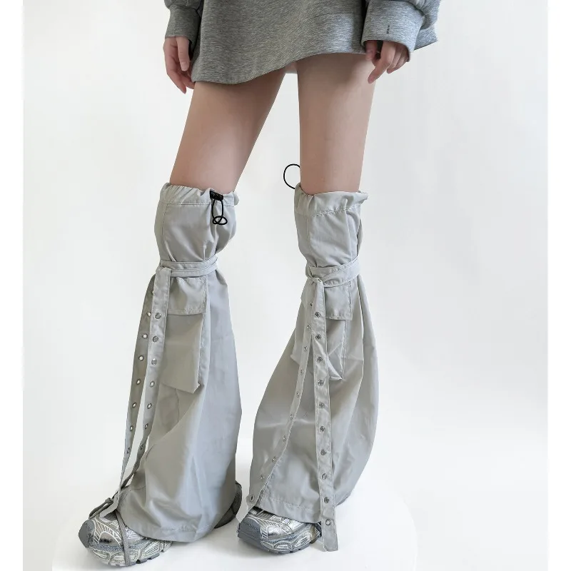 Spiced Safari Style Drawstring Design Leg Cover Y2k Niche Personality Sweet Cool High Sreet Punk Women Stocking Harajuku Socks