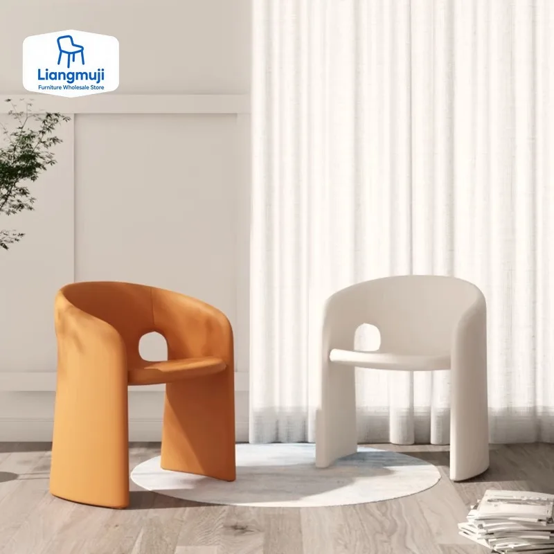 

Light Luxury Bedroom Backrest Makeup Stool, Modern Simple Design High-end Dressing Table Chair, Living Room Leisure Stool