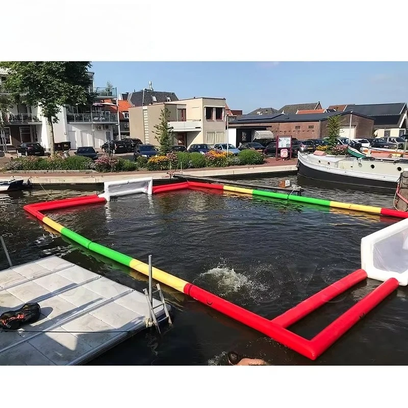 Factory Direct PVC Tarpaulin Floating Inflatable Water Polo Court Paddle Inflatable Water Court SUP Polo Goal Water Sports