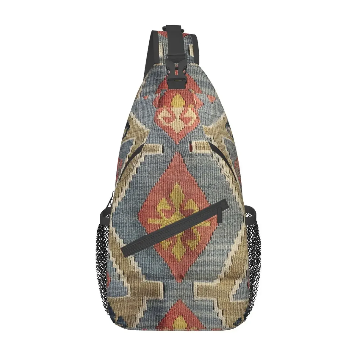 Kilim Navaho Weave Crossbody Sling Bag Men Women Chest Bag Boho Turkish Persian Shoulder Backpack Daypack Travel Hiking Cycling