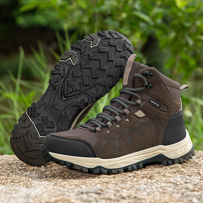 

Waterproof Hiking Boots Men Women Anti-collision High-top Wading Shoes Anti-Slip Suede Trekking Sneakers Outdoor Casual Boots