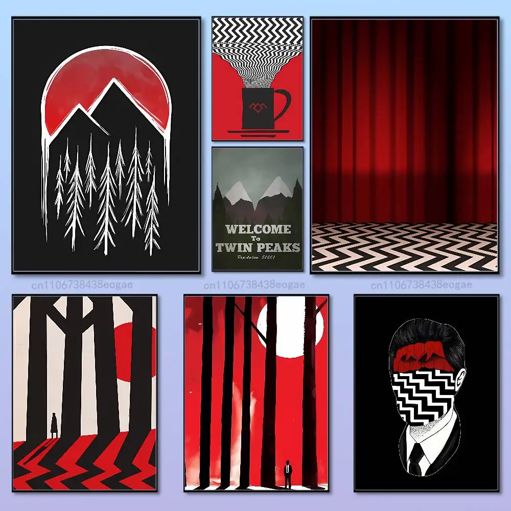 

Welcome To T-Twin P-Peaks Poster HD Art Sticky Wall Aesthetic Decoration Waterproof Film Room Home Bar Cafe Decor