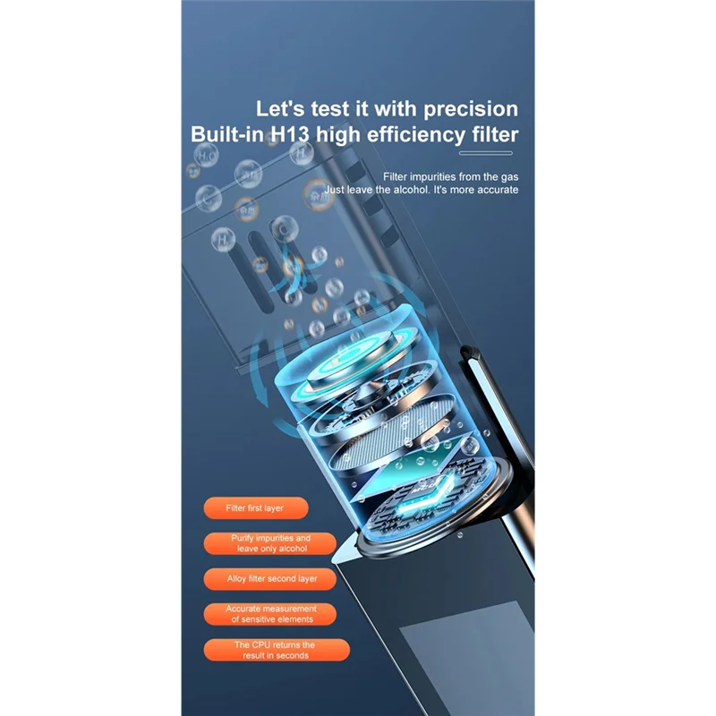 

Перезаряжаемый газовый диагностический инструмент, портативный тестер безопасности алкоголя со светодиодным цифровым дисплеем и голосовым объявлением в реальном времени