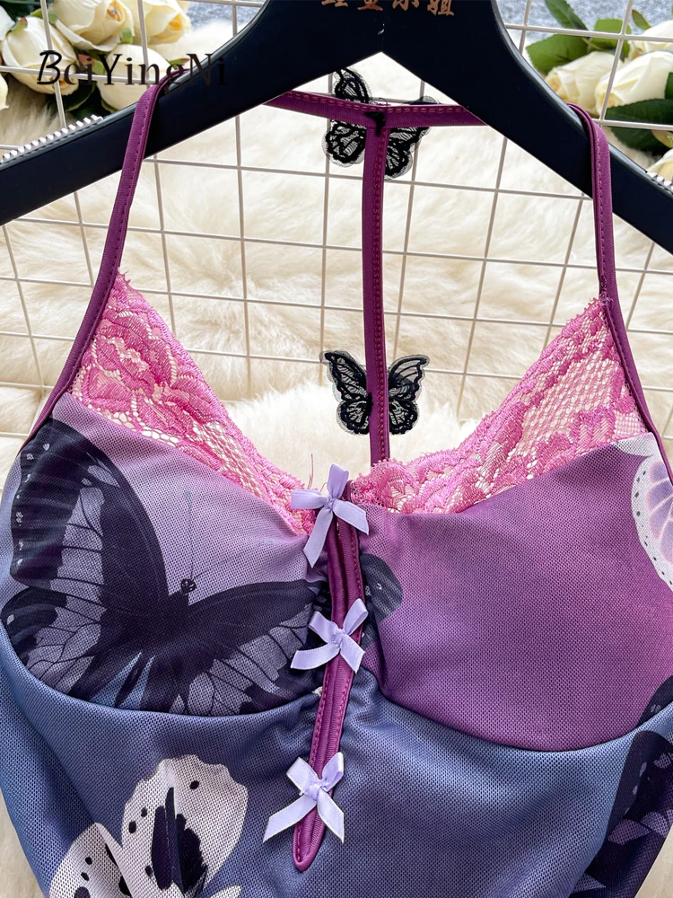 Beiyingni セクシーなナイトパーティーボディコンドレス女性花柄レーススプライシングホルターミニドレスレディースカジュアルストレッチ Vestidos