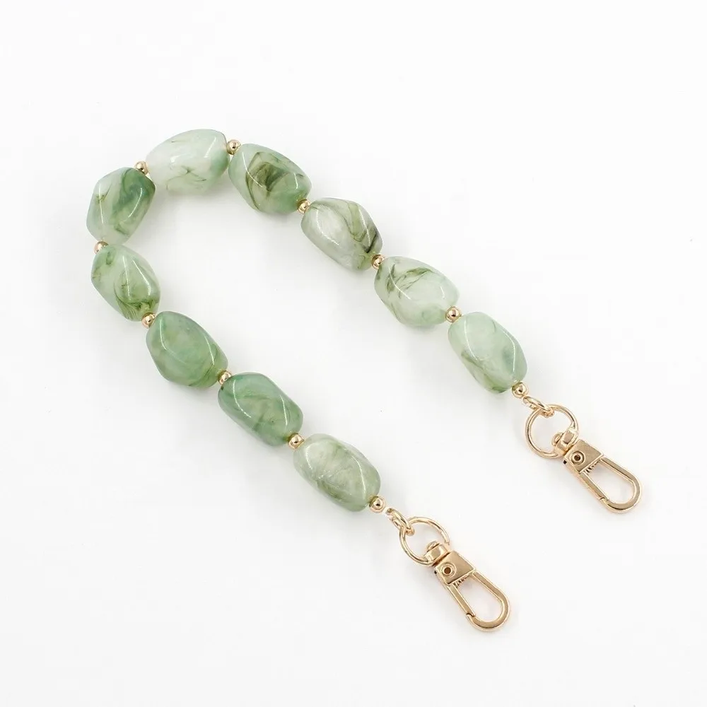 Gold Lobster Clasp Acrylic Bag Handle Irregular Shape Chain Structure Replacement Purse Strap Detachable Design Bag Handle Chain