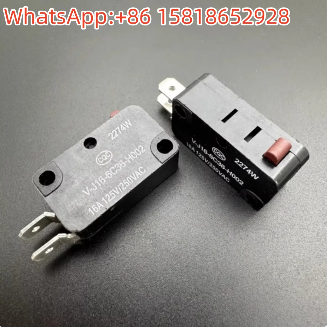 

5pcs QiAOH V-J16-6C36-H002 Micro Switch 2 Pins Normally Open 16A Travel Limit Reset Button