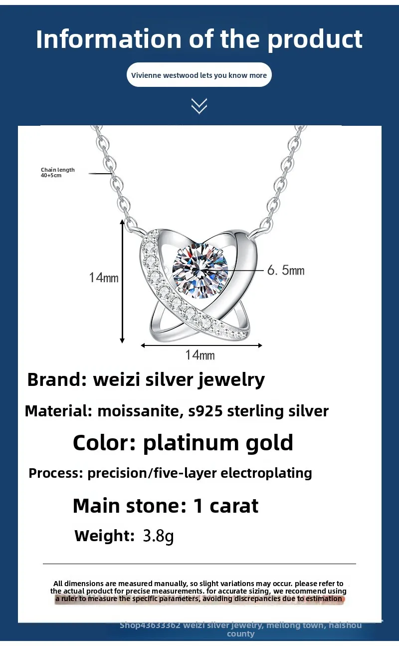 S925 الفضة الذهب الأبيض مطلي 1CT D اللون مويسانيتي فراشة أناقة تنوعا قلادة قلادة للنساء، مجوهرات رائعة.