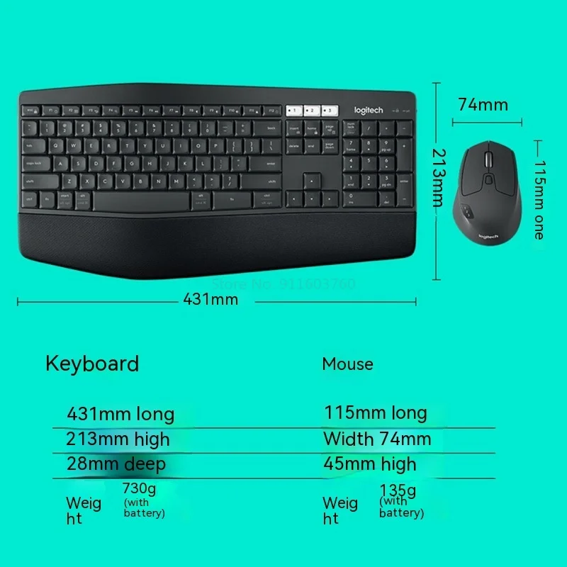 Imagem -05 - Teclado sem Fio e Mouse Grupo Modo Duplo para Notebook Computador Desktop Programável para Escritório Logitech-mk850