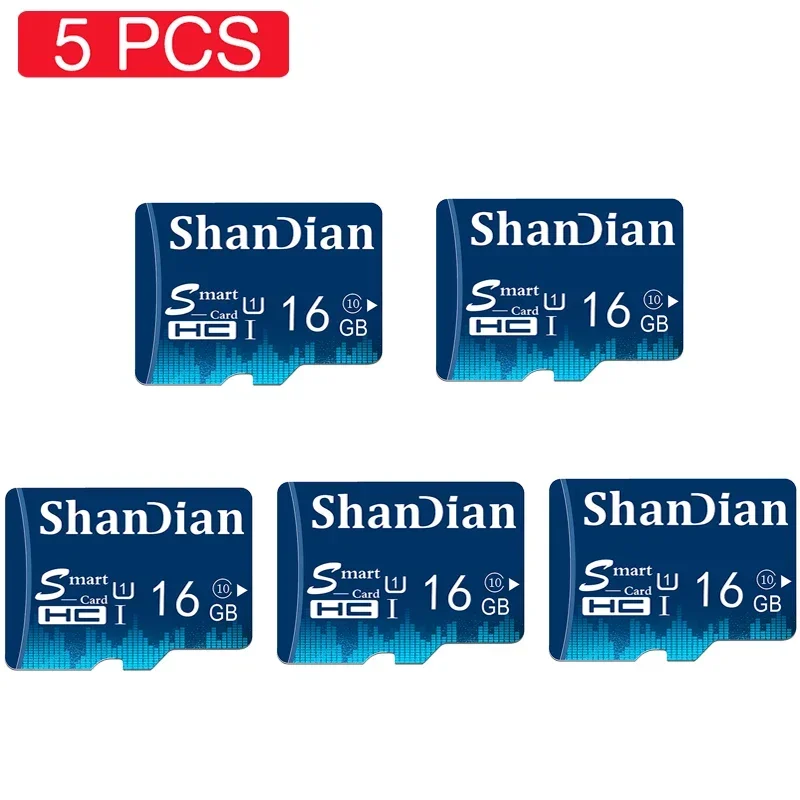 5 PCS LOT High Speed Smart SD Card 64GB Sky Blue Memory Card 32G For Mobile Phone Storage Devices 16GB Business Christmas Gift