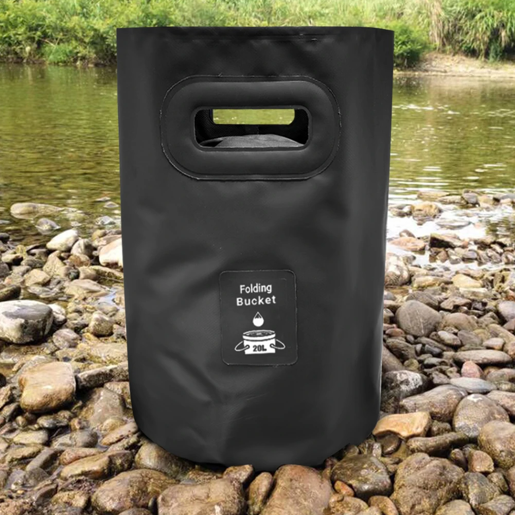 20L Folding Water Bucket Foldable Water Container Water Storage Bag for Camping Traveling Fishing Car Washing
