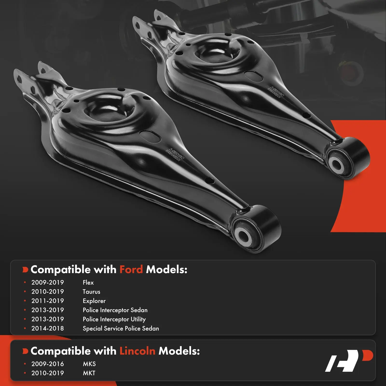 A-Premium 2x Rear Lower Suspension Control Arm for Ford Explorer 2011-2019 Taurus 2010-2019 Flex 2009-2019 Lincoln MKS 2009-2016