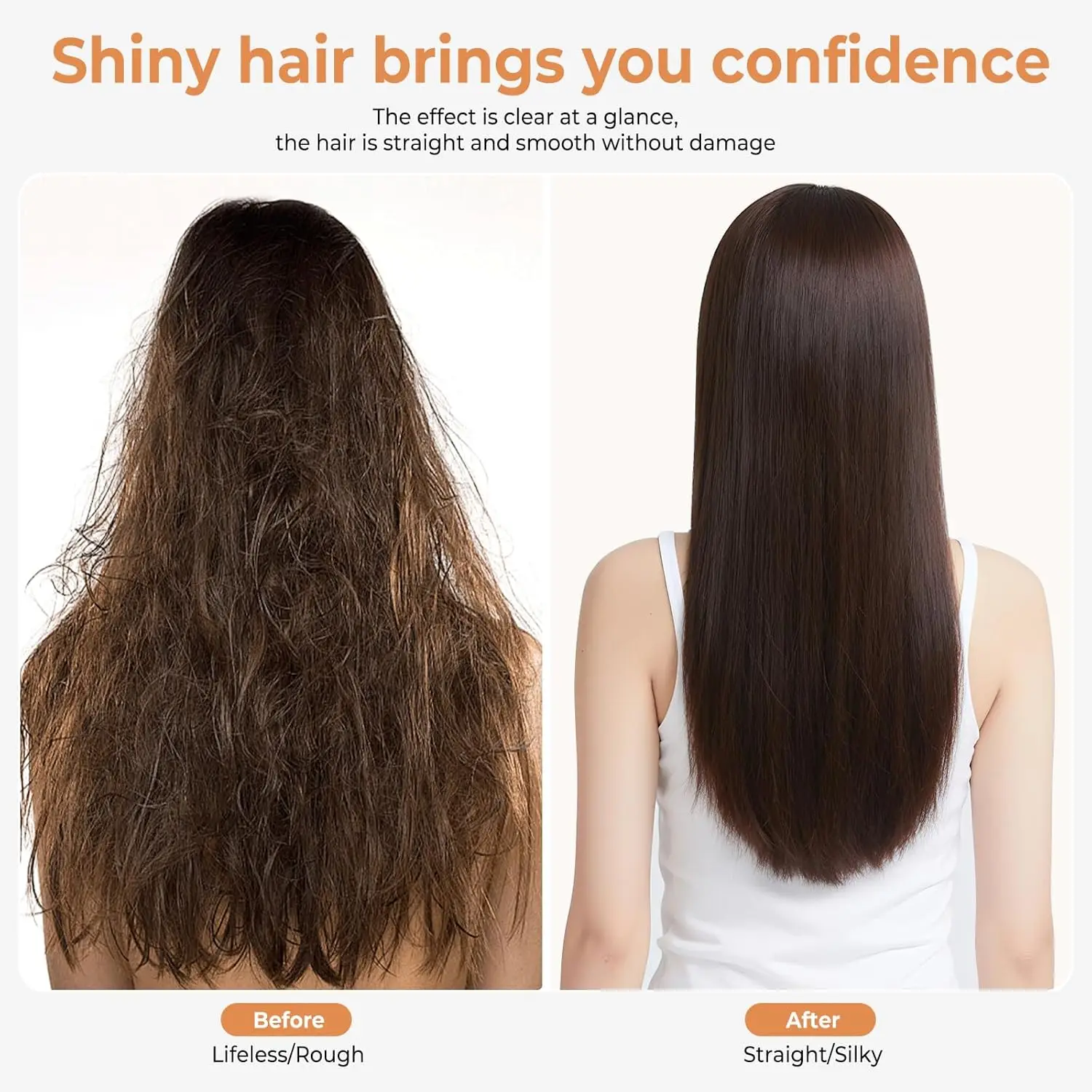 450℉ Hot Comb Hair Straightener Comb Fast Heating Portable Travel Anti-Scald Straightening And Curling Electric Heating Comb