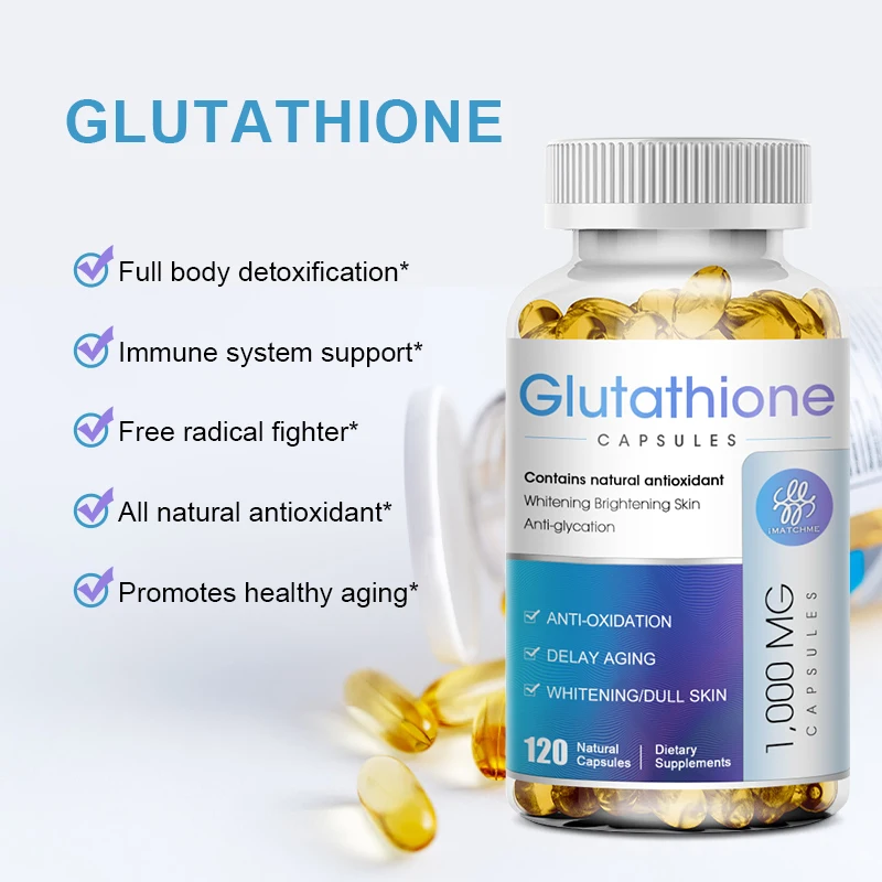 

Glutathione Capsules -1000mg Glutathione Supplement Vitamin C- For Skin Tone, Glowing Skin, Gluten Free, Non-GMO Vegan-Friendly