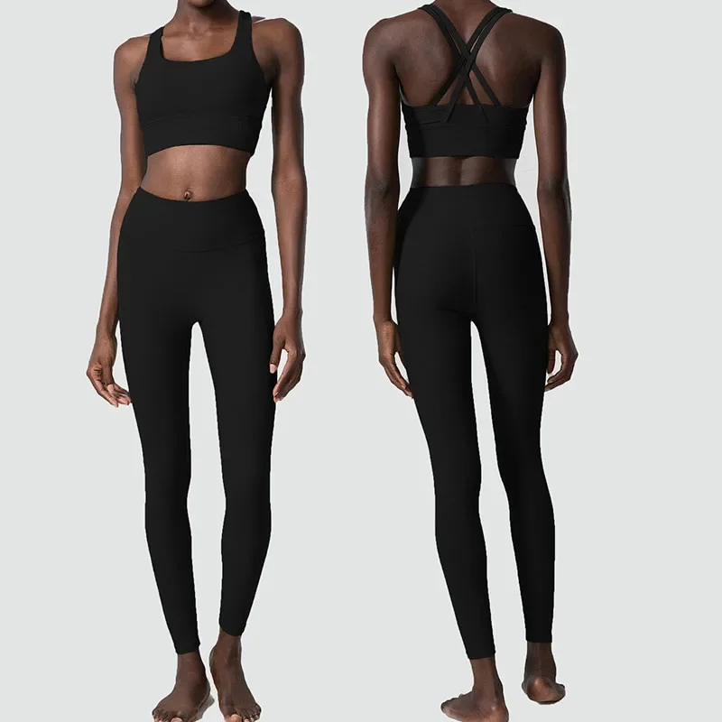 Conjunto de traje de Yoga ajustado para mujer, moda deportiva