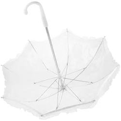 White Mini Lace Umbrella Decorative Parasol Wedding Photo Prop Vintage Girls Umbrella Garden Household Rain Gear