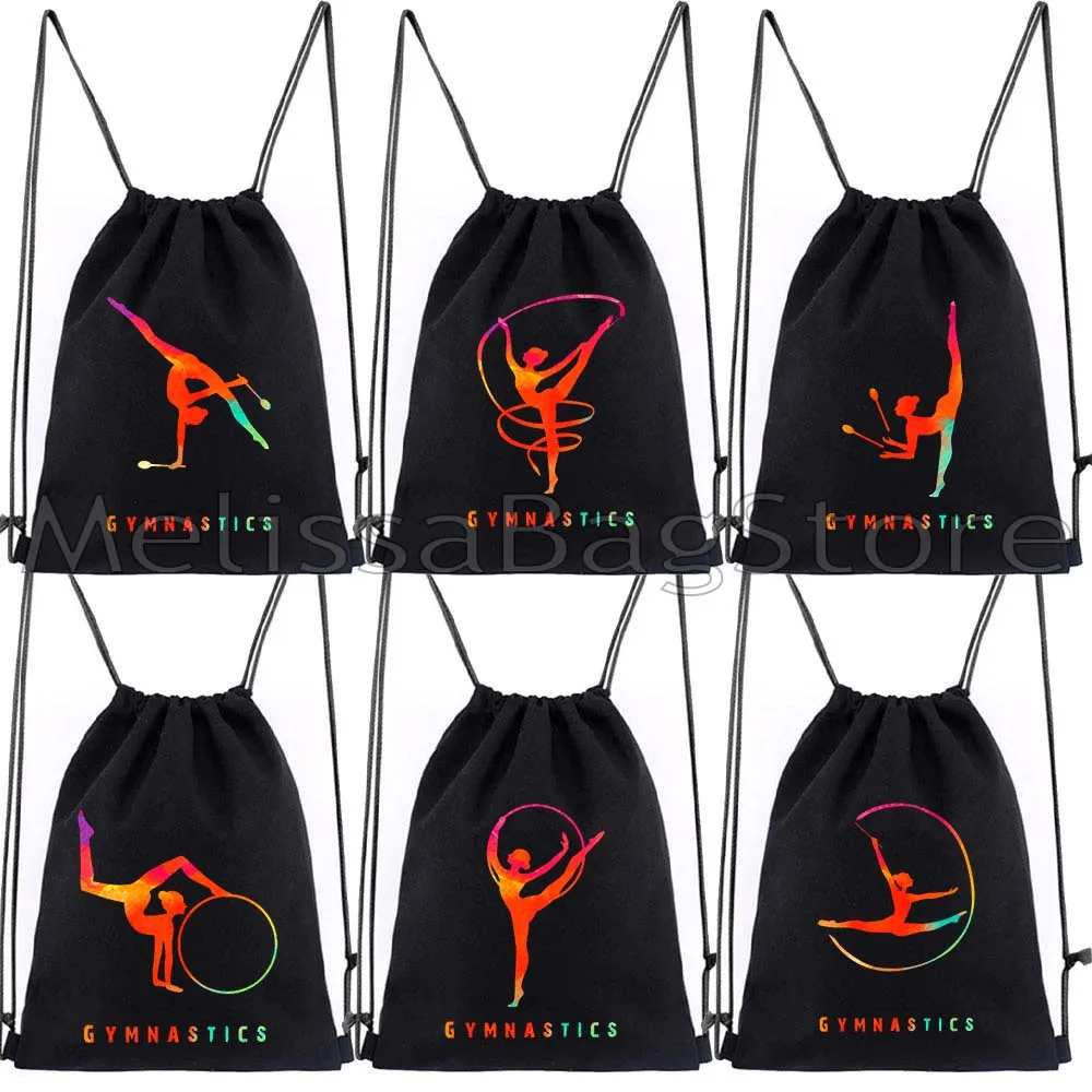 

Ballet Gymnast Gymnastics Girl Colofull Sports Aerial Silk Yoga Women Gym Girl Canvas Drawstring Bags Soccer Backpack Sackpack