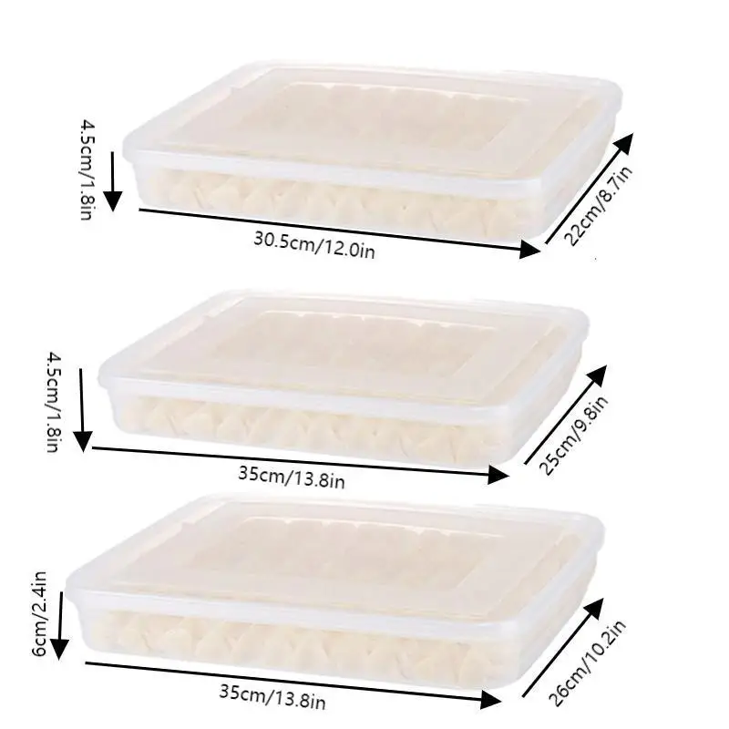 Caja de Almacenamiento para Cocina, Organizador de Refrigerador, Contenedores Transparentes para Alimentos, Bandeja para Dumplings, Frutas, Verduras, Carne y Pasteles