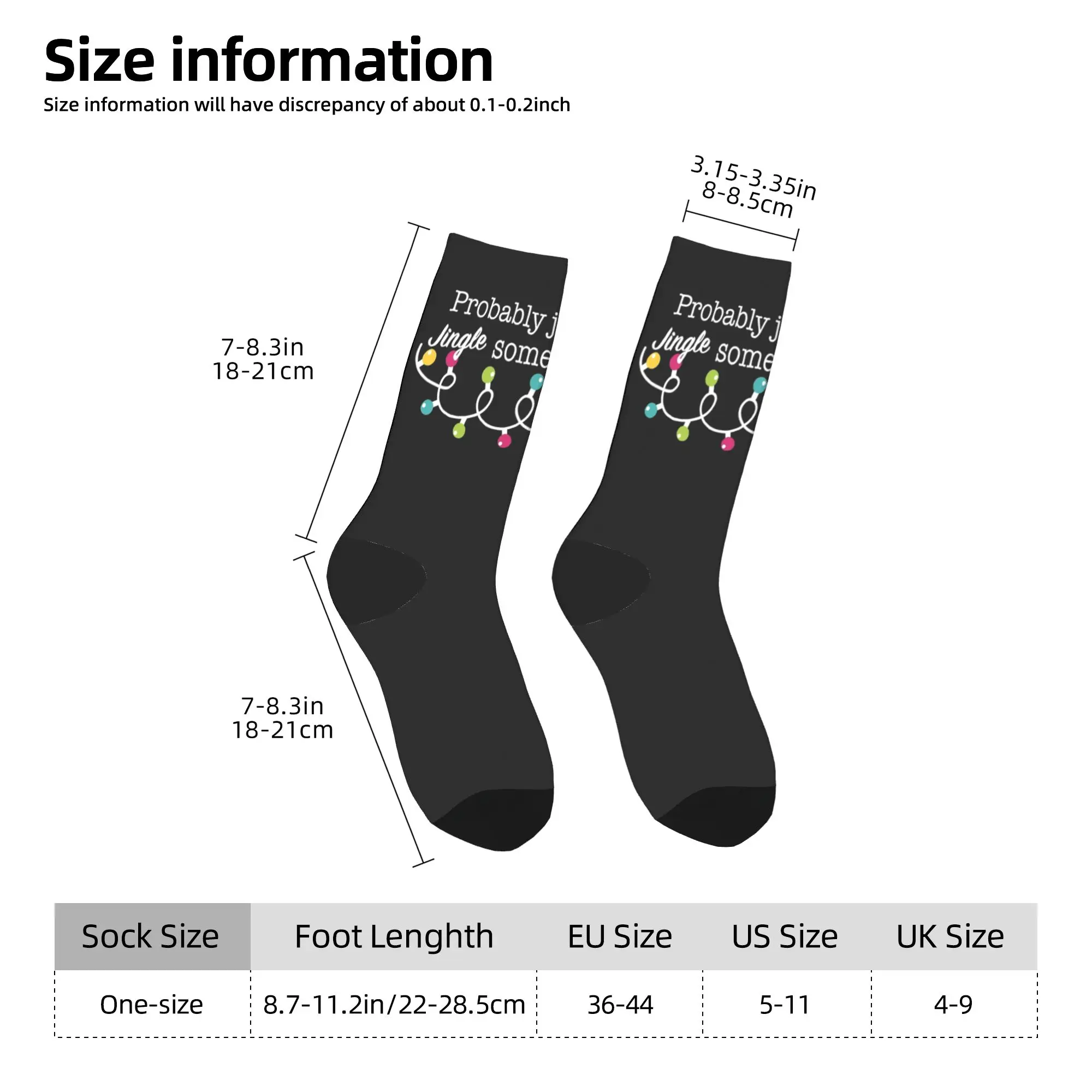 Prawdopodobnie tylko skarpetki świąteczne z motywem jingle bells, na co dzień, na co dzień, eleganckie, skarpetki świąteczne, skarpetki dla par, wysokiej jakości skarpetki.