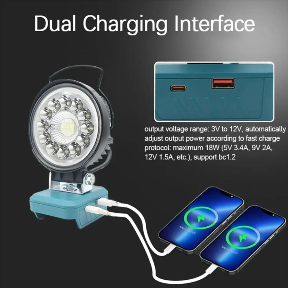 

USB-C Quick Charge Outdoor Work Light Easy Install Engineering Lighting LED Working Lamp Flashlight Lantern Electric Torch