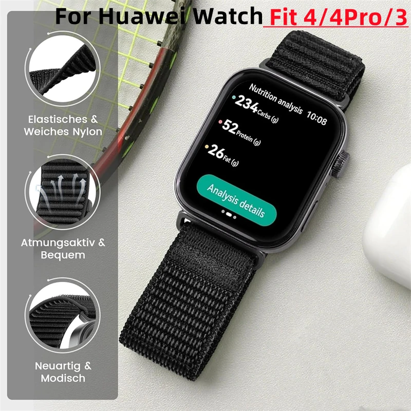 

Official Nylon Loop Strap for Huawei Watch Fit 4 3 Braided Comfortable Breathable Band for Huawei Watch Fit 4/4 Pro Accessories