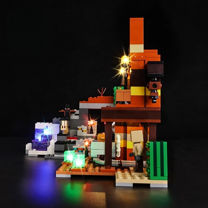 مجموعة إضاءة LED بدون نموذج مناسبة لـ LEGO The Badlands Mineshaft Minecraft 21263 (لا تشمل مكعبات البناء)