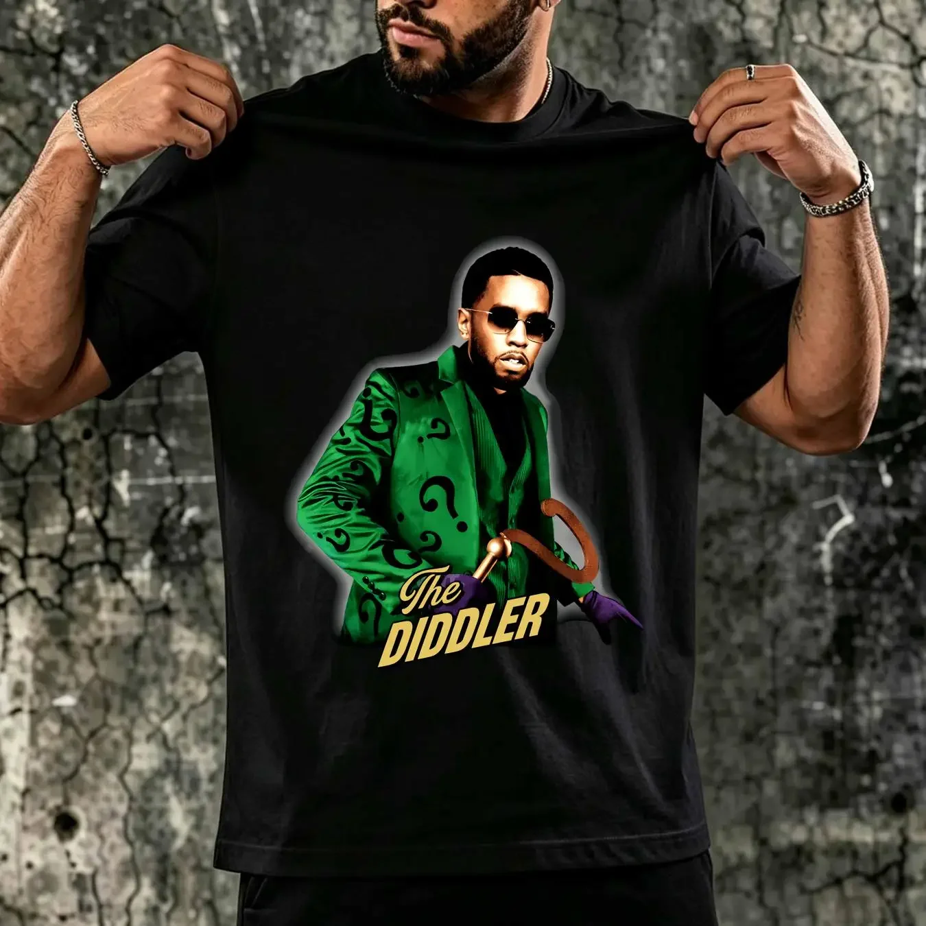 washed T Shirt Funny P Diddy The Diddler vintage Washed Stylish fashion Top For Everyday Wear Slightly designer clothes Unisex