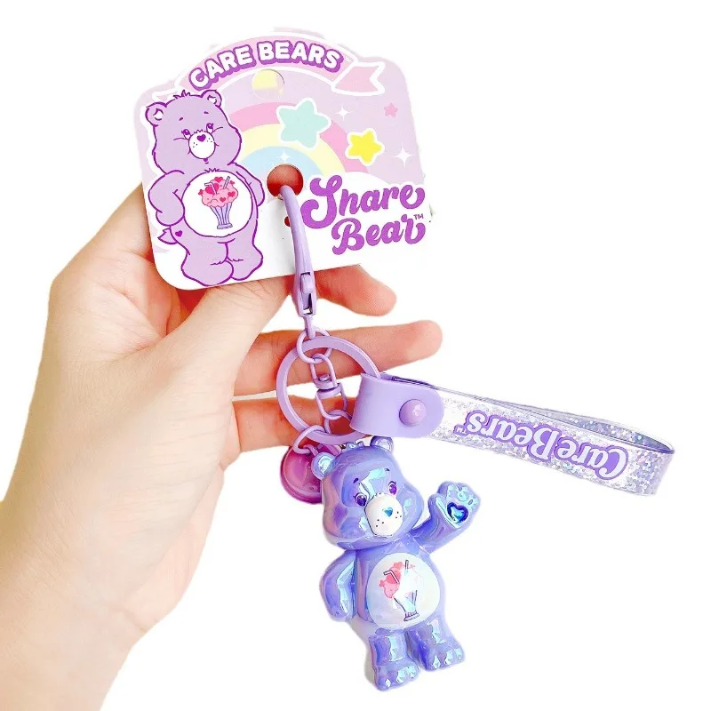 Neue echte Carebears Galvanik Serie Schlüssel bund Anhänger niedlichen Cartoon Schmuckstücke Frauen tasche Anhänger Kinder Geburtstags geschenk